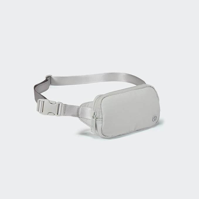 Pander Mini Belt Bag – Ultra Compact, Fits 6.7” Phone, Lipstick, Earbuds, Essentials, Small Crossbody Waist Purse, Pale Grey