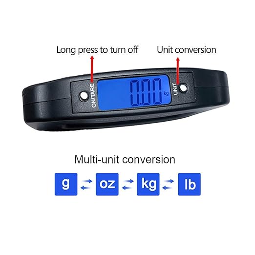 Digital Hanging Luggage Scale,Portable Handheld Baggage Suitcase Electronic Scale for Travel Household Fishing and Gift 110lb Black