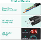 Universal Power Supply 3V~24V 3A 72W Adjustable Variable 3V 5V 9V 12V 18V 20V 24V AC/DC Adapter Charger, 100V-240V AC to DC Converter with 14 Tips, Polarity Converter and 4-Way Power Splitter Cable