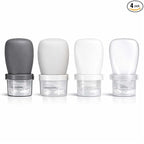 2 oz Travel Bottles, Leakproof Silicone Squeeze Bottle Mini Travel Size Container for Toiletries Lotion Shampoo and Conditioner Liquid Salad Dressing to go Condiment, TSA Approved, 4 Pack