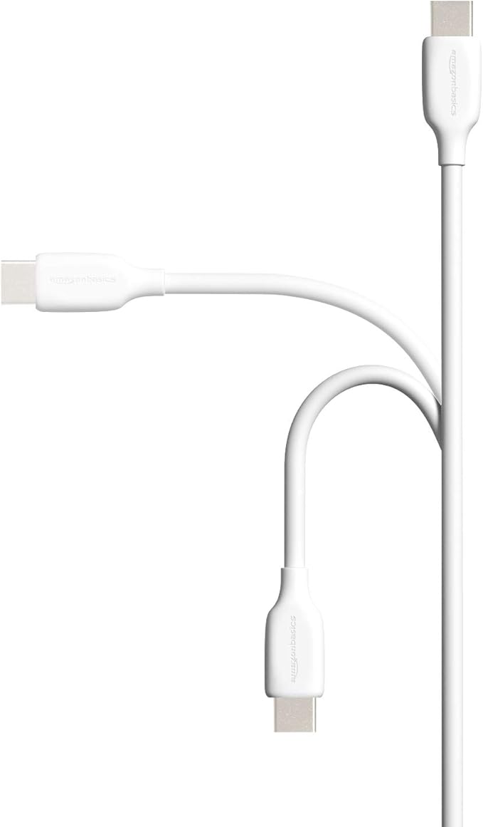 Amazon Basics USB-C to USB-A 2.0 Fast Charging Cable for Android Phones, 480Mbps Speed, USB-IF Certified, for Apple iPhone 16/15, iPad, Samsung Galaxy, Tablets, Laptops, 6 Foot, White