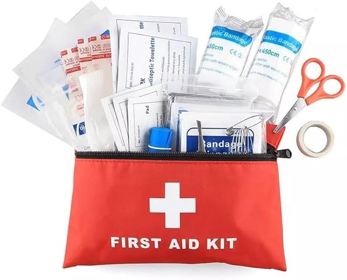 Travel Survival First Aid Emergency Kit – 95 Pieces – Compact & Lightweight Emergency Medical Kit for Carry On, Backpacking, and Road Trips
