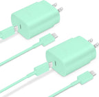 Type C Charger, 2-Pack 25W Type C Chargers Fast Charging Block with 6ft USB C Charger Cable Compatible with Galaxy S23 Ultra/S23+/S22/S21/S20/Phone 16/16 Plus/16 Pro Max/15/15 Pro Max/15 Plus-Green