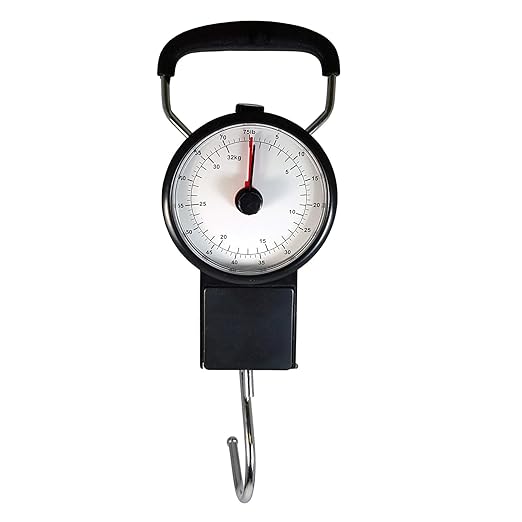 Manual Luggage Scale, Mechanical Luggage Scale with Tape Measure, Up to 80 Pounds/35kg (Black)