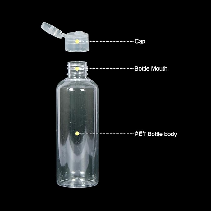 5 pcs Clear Travel Size Toiletry Bottles, 3.4oz TSA Approved Containers, Leak Proof Squeezable Plastic