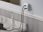 ELEGRP 6-Outlet Extender with Central Anchor, 3-Prong Grounded Wall Tab, Multiple Outlet Extender with 6 Electrical Outlets, ETL Listed, 2 Packs, White
