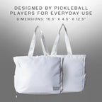 JOOLA Everyday Tote Bag - Pickleball Tote with Paddle Pocket, Laptop Sleeve & Ventilated Shoe Compartment - Black/White/Latte