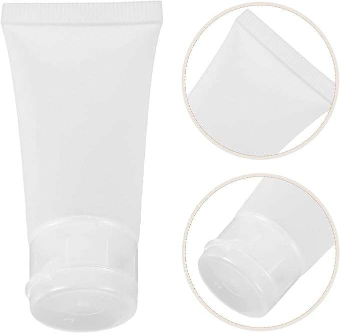 8pcs 20ml Refillable Plastic Travel Containers with Flip Cap, Squeeze Bottles for Lotion and Cosmetics Packaging, Portable Sample Bottles for Toiletries and Facial Cleanser