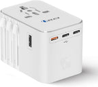 OREI Universal Travel Adapter – All-in-One Worldwide Power Plug Converter with Dual USB Charging Ports – Compatible with USA, EU, UK, AUS