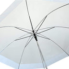 Rain Clear White Umbrella | Water Repellent Strong Metal Shaft and Ribs | Auto Open Rip Resistant Portable Umbrella | Wood Print Resin Handle