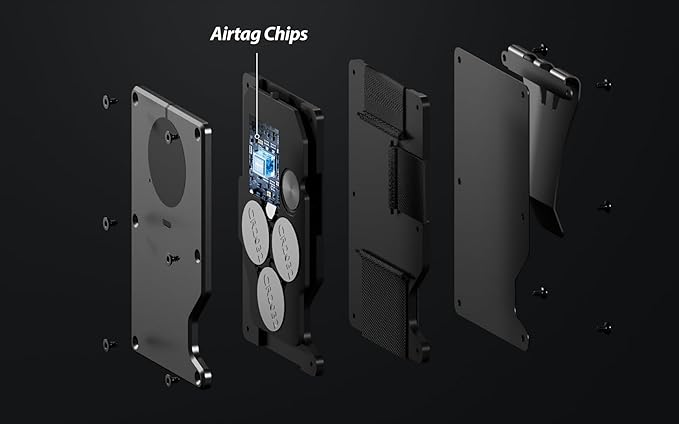 Air Wallet,Minimalist Wallet With Built In Airtag Chip, Rfid Blocking Credit Card Holder,Slim Wallet For Men,Compatible With Apple Find My Ios Only,Detachable Money Clip (Minimalist, Black)