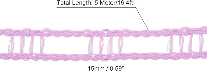 uxcell Portable Clothesline, 16.4ft Nylon Windproof Non-Slip Washing Line Rope for Courtyard Outdoor Travel Camping Laundry Drying, Purple