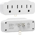 3 Prong Outlet Extender, HITRENDS 3 Way Plug Adapter, Power Splitter 3 Prong with Grounded Plug, 3 Outlet Adapter Use for Home/Office/Dorm, White, 2 Pack
