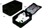 JJ POWER Travel Shoe Bags, Foldable Waterproof Shoe Pouches Organizer-Double Layer (Black, 2 Packs)