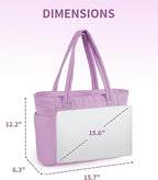 Wandering Nature Puffer Tote Bag with Cup Holder & Laptop Compartment & Trolley Sleeve for Travel, Work, Nurse, Women