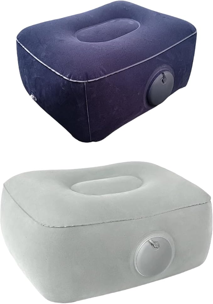 Inflatable Travel Leg Up Foot Rest Pillow for Muscle Relief Cushions with Press Air Pumps for Home Office and Travel