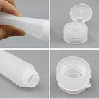 5Pcs Travel Size Plastic Squeeze Bottles for Liquids, 1 oz Empty Squeeze Bottles With Flip Cap Leak Proof BPA Free Refillable Tubes, Mini Toothpaste Containers with Pump Dispensers
