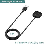 Charger for Fitbit Sense/Sense 2/Versa 3/Versa 4, Replacement Charging Cable Cord Magnetic Dock Stand for Fitbit Sense 1/2, Versa 3/4 Smartwatch