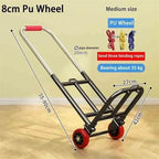Heavy Duty Folding Hand Truck Portable Shopping Trolley & Luggage Cart for Outdoor Use Adjustable Stair Climbing Dolly with 20mm PU Wheels Foldable Design for Easy Storag