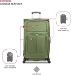 SWISSGEAR Sion Softside Expandable Spinner Luggage Durable Lightweight Travel Suitcase, Evergreen, Checked-Large 29-Inch