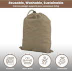 LFH Cotton Rich Shoe Storage Bags with Drawstring, Dustproof Breathable Reusable Organizer, Perfect For Travel, Dorm, Hotel, College, Gym, Easy to Carry, Machine Washable 8"x17" (Pack of 2) - Chambray