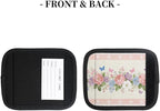 2 Pack Luggage Handle Wrap with Travel Tags - Non-Slip Protective Cover Soft Handle Grips Covers for Suitcase(Pink Flower Butterfly)