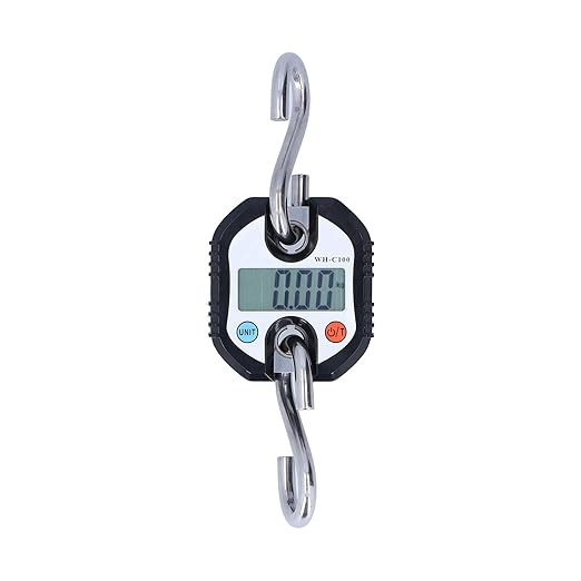 FTVOGUE Digital Hanging Scale, Portable Electronic Hook Scale with Double Accuracy Display for Grocery Shopping and Luggage, 150kg Capacity (Black)