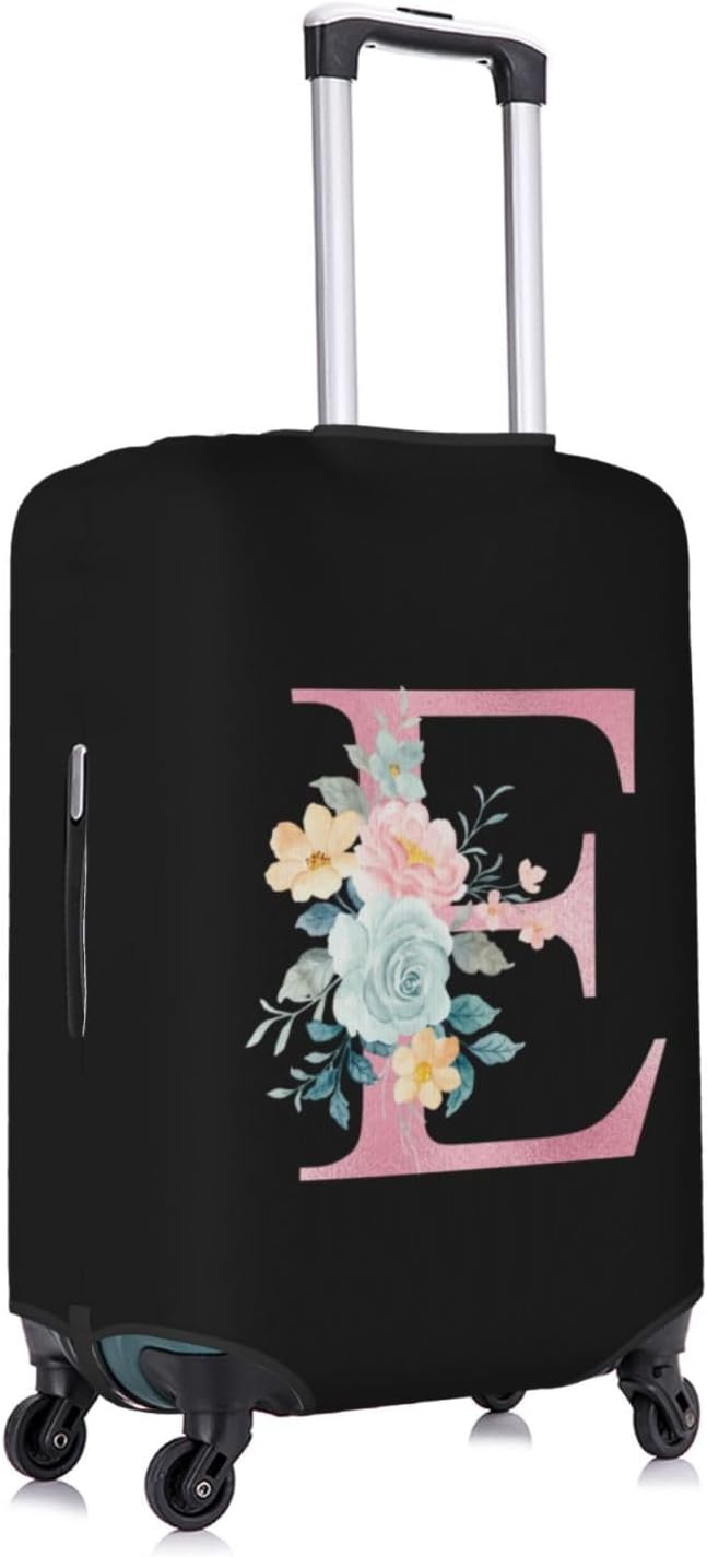 E Alphabet Design Custom Travel Luggage Cover Tag Set TSA Approved Vintage Letter Print Suitcase Protector Men Women (XL 29-32 Inch Luggage)