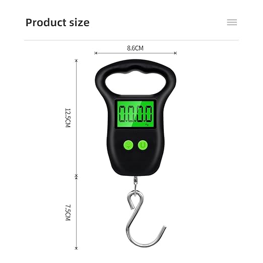Portable Hand Held Digital Luggage Scale, 50kg/10g Hanging Scale with Hook and Measuring Tape – for Travel, Fish, and Parcels(Big Hook)