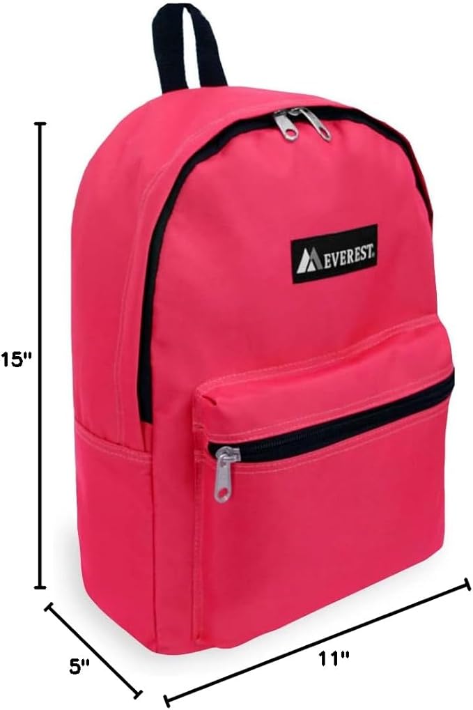 Everest 1045K Basic Backpack, 15", Hot Pink