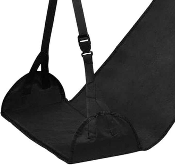 Airplane Foot Hammock Plane Footrest Support Travel Essentials for Car Office Home, Black