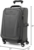 Travelpro Maxlite 5 Softside Expandable Luggage with 4 Spinner Wheels, Lightweight Suitcase, Men and Women, Shadow Grey, 3-Piece Set (21/25/29)