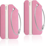 Aluminum Luggage Tags, Luggage Tag Holders for Travel Luggage Baggage Identifier by Ovener (2Pack Pink)