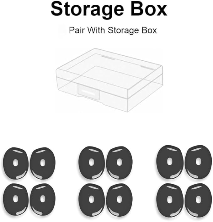 6 Pairs Ear Cover for AirPods 4,Anti Slip Ear Skin Tips Accessories Sport Ultra Thin Slim Soft Silicone Ear Tips Earbuds Gel Cover Compatible with AirPods 4th Generation (Black)