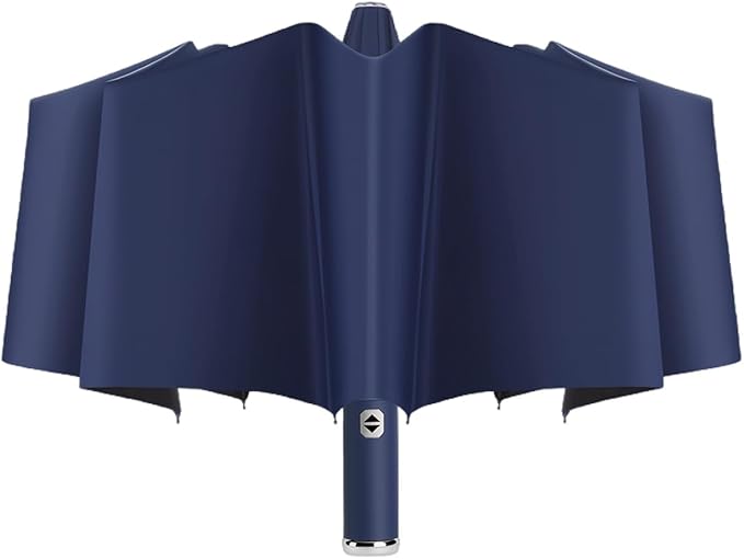 Maizoon Folding Umbrella with Led Flashlight 10 Ribs Fiberglass Frame Auto Open Close Waterproof UV Resistant Rotation Handle