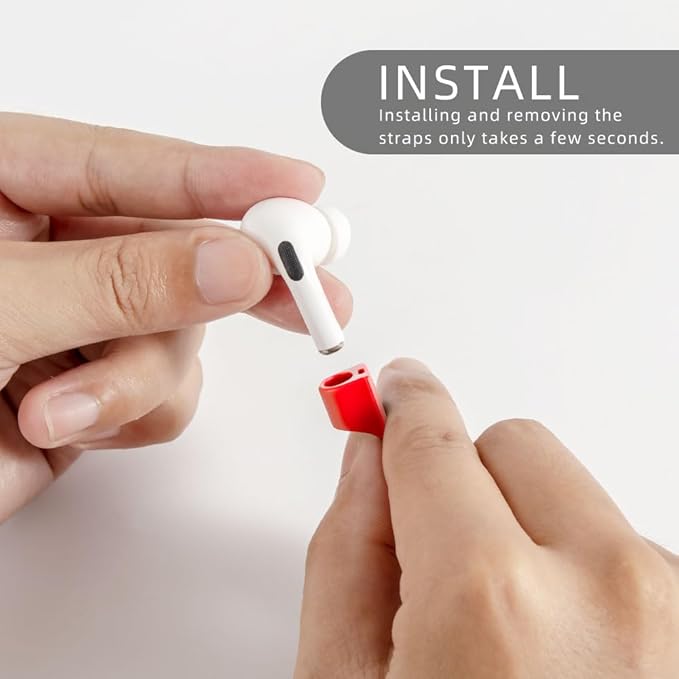 Magnetic Anti-Lost Straps for AirPods,4 Pack Ultra Strong Magnetic AirPods Strap Anti-Lost Neck Rope Cord,Soft Silicone Sports Lanyard Compatible with AirPods 1&2/ Pro /2nd/3rd (White+Red+Green+Pink)