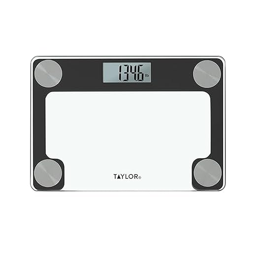 Taylor Digital Bathroom Scale for Body Weight with Travel Bag - Clear Glass Platform, 400 lb Capacity, Stainless Steel Accents, Triplex Display