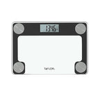 Taylor Digital Bathroom Scale for Body Weight with Travel Bag - Clear Glass Platform, 400 lb Capacity, Stainless Steel Accents, Triplex Display