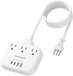 Italy Travel Plug Adapter with 3FT Extension Cord, meta-ant Italy Power Adapter with 3 American Outlets 4 USB Ports(2 USB-C), Type L Adapter for US to Italy Chile Ethiopia Libya Syria Tunisia Uruguay