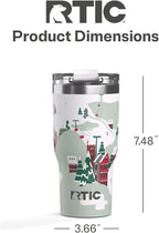 RTIC 20oz Essential Tumbler with Lid, Ceramic Lined, Insulated, Stainless Steel, Metal, Double Wall Vacuum-Insulation, Travel Cup for Iced Coffee, Tea, Hot and Cold Drink, Apres Ski