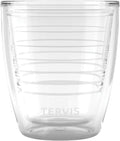 Tervis Clear & Colorful Tabletop 12oz Made in USA Double Walled Insulated Tumbler Travel Cup Keeps Drinks Cold & Hot, 12oz, Clear