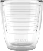 Tervis Clear & Colorful Tabletop 12oz Made in USA Double Walled Insulated Tumbler Travel Cup Keeps Drinks Cold & Hot, 12oz, Clear