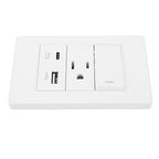 VBESTLIFE 2Pack Wall Outlet, 15A 3 Prong AC 10W USB Type C 2.1A Port, Single Control Switch, Wall Receptacle Outlet and Light Switch (US Plug)