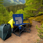 GCI Outdoor Freestyle Rocker Camping Chair | Portable Folding Rocking Chair with Solid, Durable Armrests, Drink Holder & Comfortable Backrest — Royal Blue