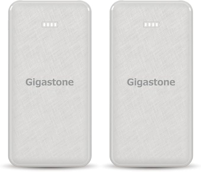 Gigastone Dual Output Power Bank 2-Pack 10000mAhwith USB-A Output Charging 5V/2A,10W and USB-C 5V/2A Input, with LED Display, Compatible with iPhone Samsung Google Pixel Tablet (White)