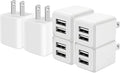 USB Wall Charger, Dual Port Cube Power Adapter Charger Plug Block Charging Box, Dual Port Wall Fast Charging Adapter, Compatible for i Phone 14 13 12 11， Light White