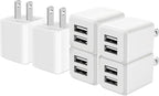 USB Wall Charger, Dual Port Cube Power Adapter Charger Plug Block Charging Box, Dual Port Wall Fast Charging Adapter, Compatible for i Phone 14 13 12 11， Light White