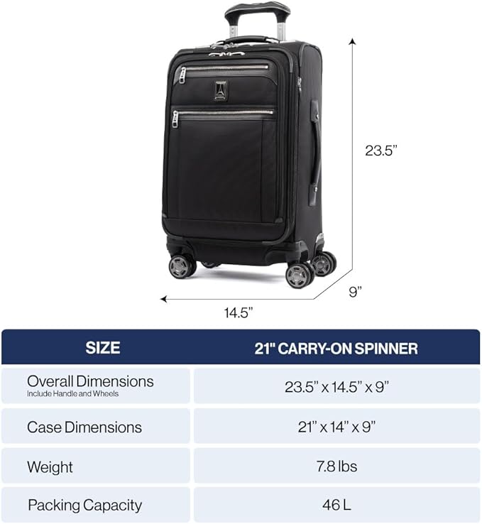 Travelpro Platinum Elite Softside Expandable Carry on Luggage, 8 Wheel Spinner Suitcase, USB Port, Suiter, Men and Women, Bordeaux Red, Carry On 21-Inch
