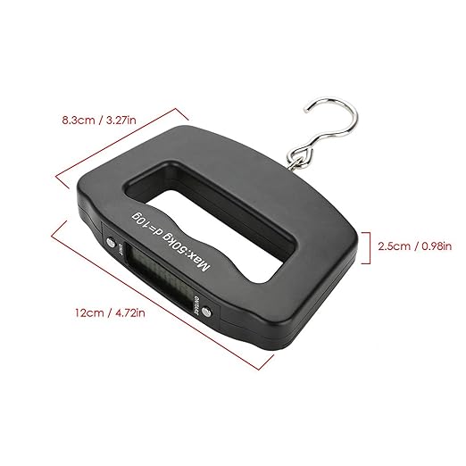 GOWENIC Portable Digital Fish Hook Scale, 50kg/10g Mini Electronic Hanging Weight Scale, Luggage for Travel Fishing
