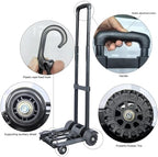 Heavy Duty Folding Hand Truck Portable Trolley Cart for Luggage Shopping Home Office & Garden Compact Foldable Sack Wheel Barrow (32x25x93cm)